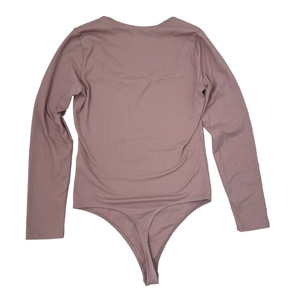Abercrombie & Fitch Long Sleeeve Seamless Bodysuit Mocha Women’s Size Medium - Picture 2 of 6